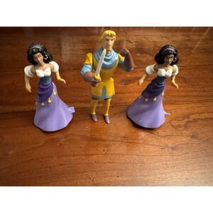 Set Of 3 Hunchback Of Notre Dame 1996 Burger King Figurines Esmerelda Phoebus
